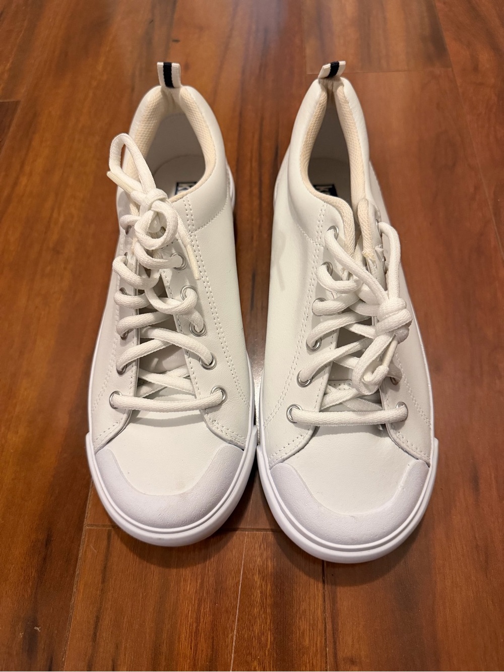 Keds Classic White Leather Lace-Up Sneakers